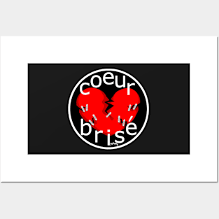 coeur brise logo with black background Posters and Art